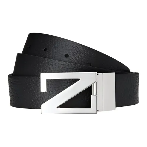 Ermenegildo Zegna Ремни из коровьей кожи, черные, мужские