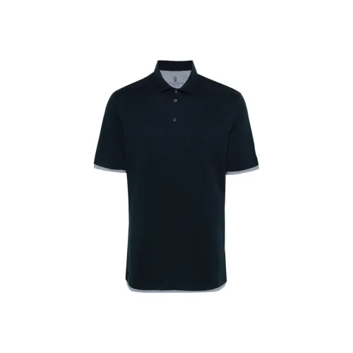 BRUNELLO CUCINELLI Midnight Blue Мужская Поло