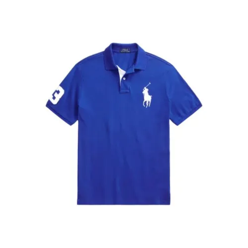 Polo Ralph Lauren Custom Slim Fit Big Pony Mesh Polo Men's Blue