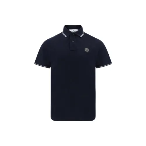 Stone Island Мужская поло темно-синего цвета