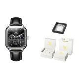 Чёрный кожа с чёрным циферблатом [Роскошная коробка включена]