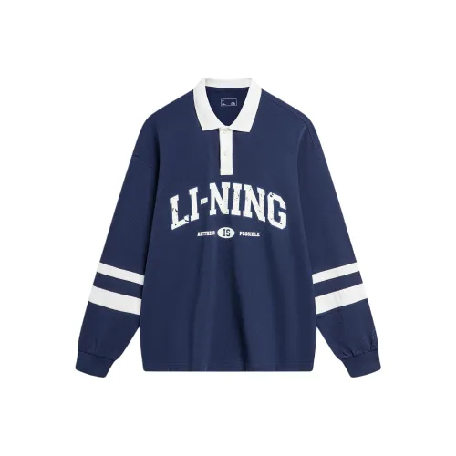 LINING Sports Fashion Collection Поло Унисекс Темный Корабельный Синий