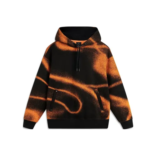 LINING Wade Collection Толстовка Унисекс Черный Ярко-оранжевый