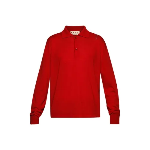 MARNI SS25 Поло Унисекс Темно-красный