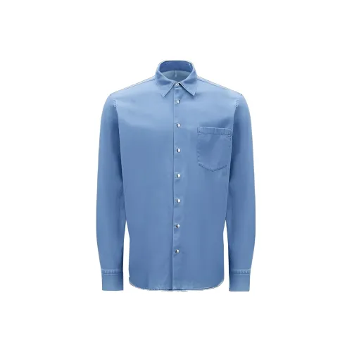 MONCLER Светло-синие Мужские Рубашки