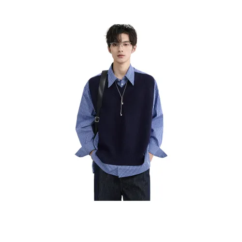 EARL JOEL Рубашка Унисекс Коллегиальный Синий