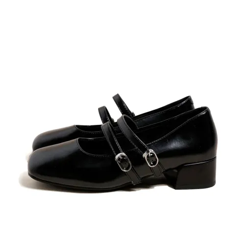 Ouumeis Грубый каблук Туфли Мэри Джейн Женские