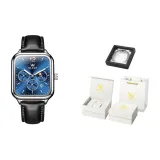 Черная кожа, натуральный синий, роскошная коробка