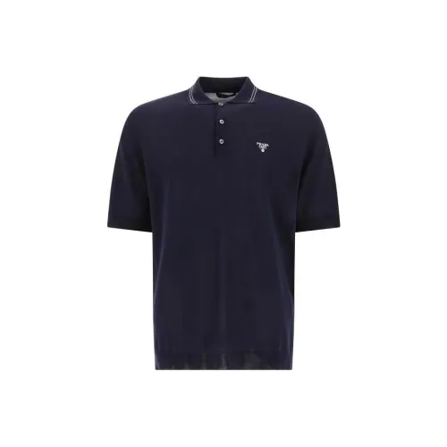 PRADA Поло Мужское Темно-Синий
