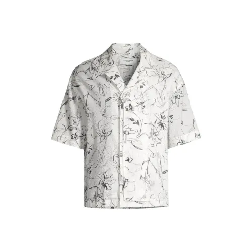 Le 17 Septembre SS24 Гардероб В городе Открыто Ожерелье-чокер Принт Рубашка Мужская Белая