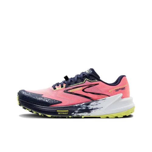 Brooks Catamount 3 Амортизация Износостойкий Низкий Топ Повседневные Беговые кроссовки Женские Розовые