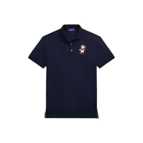 Ralph Lauren Purple Label Custom Slim Fit POLO Bear Polo Polo Men's Marine Blue