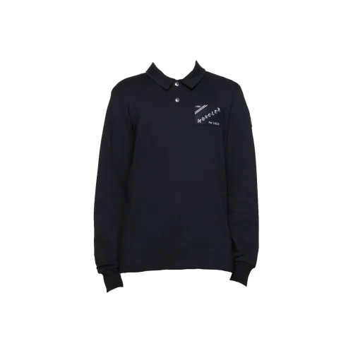 MONCLER SS24 Поло Мужское Морской Синий