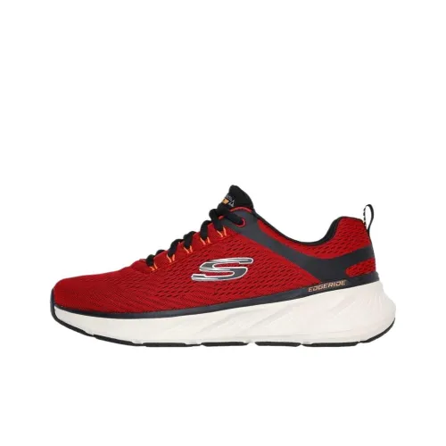 Skechers Edgeride Low Топ Беговые кроссовки Мужские Черные Красные
