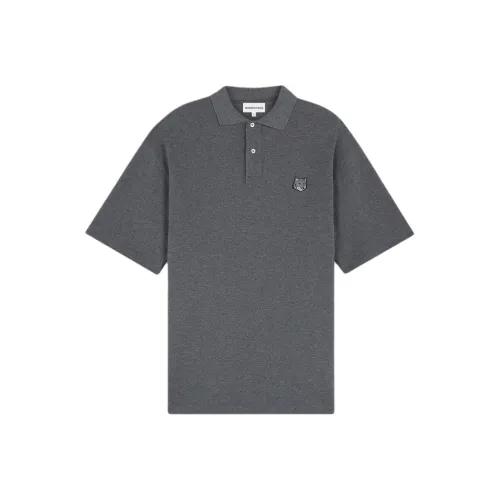 Maison Kitsune SS24 Поло Мужское Темно-Серое