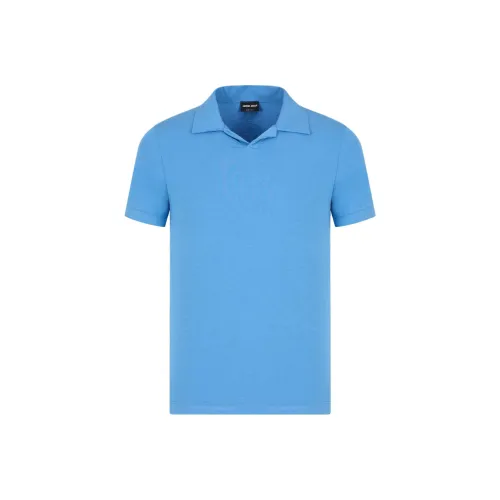GIORGIO ARMANI SS24 Поло Мужское Небесно-Синий
