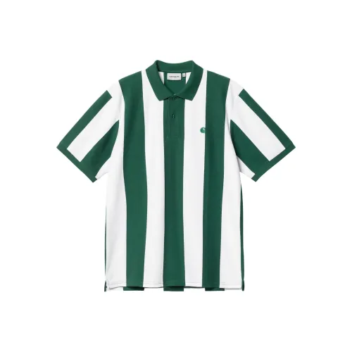 Carhartt WIP SS24 Преппи стиль Коллекция S S Hinton Поло Мужской Зеленый