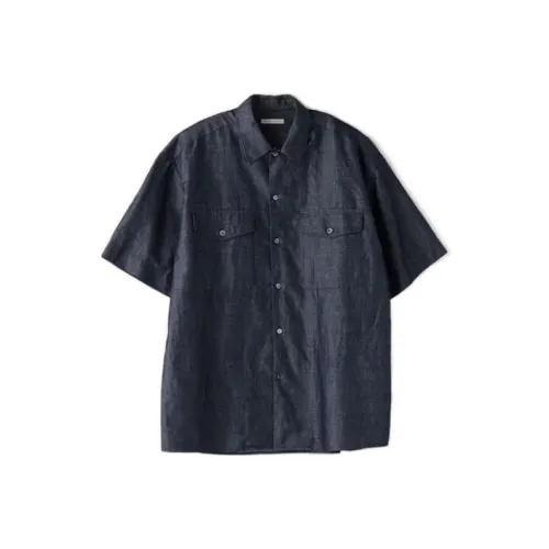 UNITED ARROWS Мужские рубашки морского синего цвета