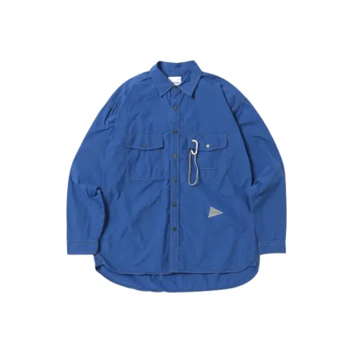 And Wander Синие Унисекс Рубашки