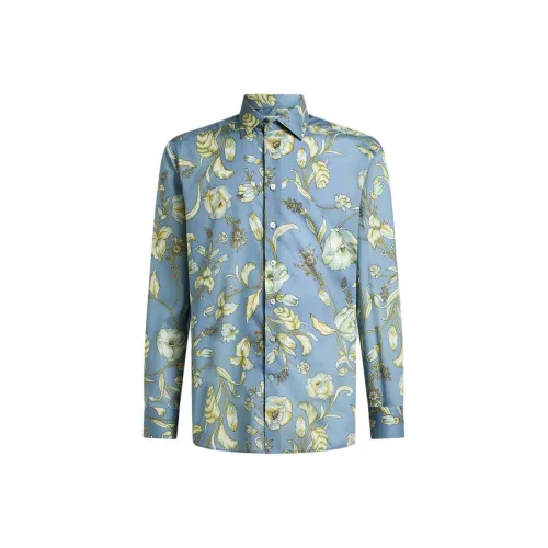 ETRO FW24 Рубашка Мужская Светло-Синяя