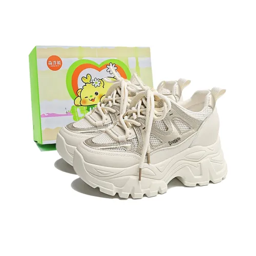 Budding Bear Slip-resistant Abrasion-resistant Breathable Увеличивающий высоту Низкий топ Телесный кеды Женская Коробка