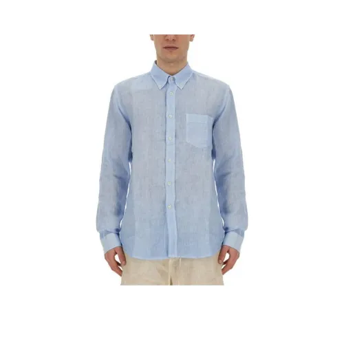 120% LINO Синий Мужские Рубашки