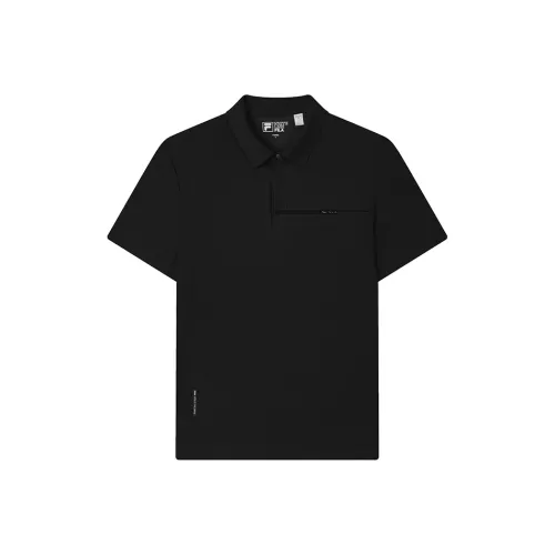 FILA Белая Поло Мужская Глубокий Черный