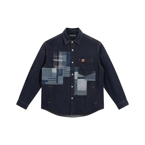 PEACEBIRD MEN Темно-синий деним 1 Мужская рубашка