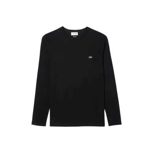 LACOSTE SS22 Длинный рукав Т-рубашка Мужская Черная
