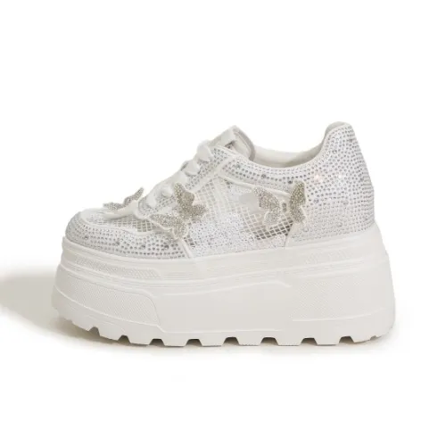 Milan Love Song Высота Увеличивающий Легкий Дышащий Низкий Топ Повседневный Женские Белый