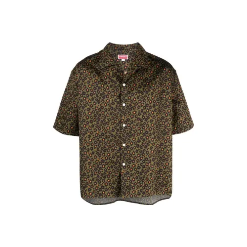 KENZO HANA LEOPARD SS23 Рубашка Мужская Хаки