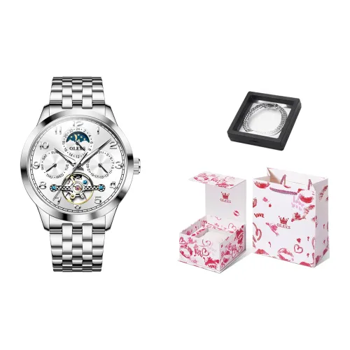 OLEVS Play The Cool Series Механический механизм ремешок из нержавеющей стали мужские часы белый циферблат