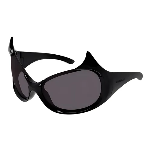 Balenciaga Нейлон Нерегулярная форма Солнцезащитные очки Женские Черный