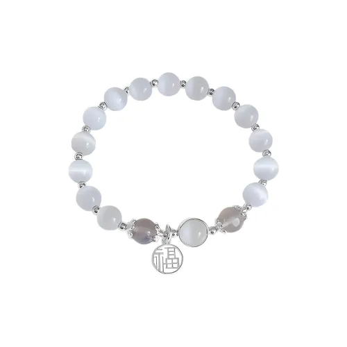 MUYAN Сплав Лунный серый Браслет с бусинами с иероглифом "Фу" Женские