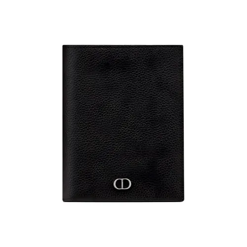 DIOR Холдер для паспорта из коровьей кожи мужской черный