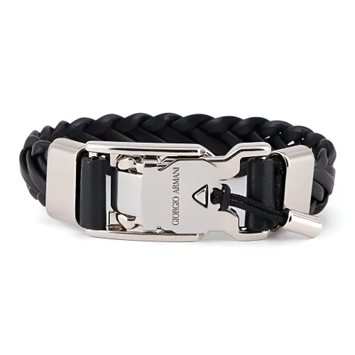 GIORGIO ARMANI Коровья кожа Сплав Сталь Латунь Полиамид Браслеты Мужской Черный