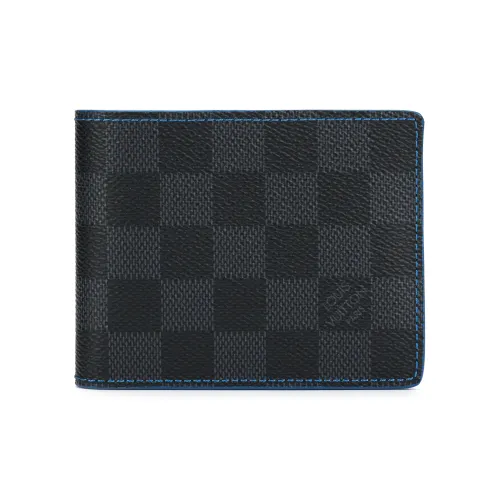 LOUIS VUITTON Холст Коровья Кожа Кошелек Мужской Черный Серый