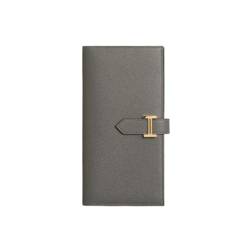 HERMES Bearn Madame Телячья кожа Кошелек Унисекс 0L Grismeyer Дождевой облачный серый цвет