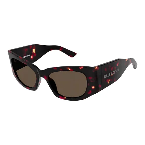 Balenciaga Переработанный ацетат Нерегулярная форма Солнцезащитные очки Женские Черный Красный