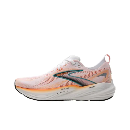 Brooks Glycerin 22 Slip-Resistant Abrasion-Resistant Low Top Casual Running Shoes Men's White Orange Брэдс Glycerin 22 Противоскользящий Устойчивый к истиранию Низкий Топ Повседневные Беговые Кроссовки Мужские Белый Оранжевый