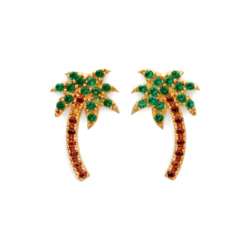 PALM ANGELS Латунь Стекло Серьги Женские Зеленый