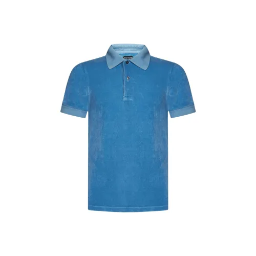 TOM FORD Мужская поло синего цвета