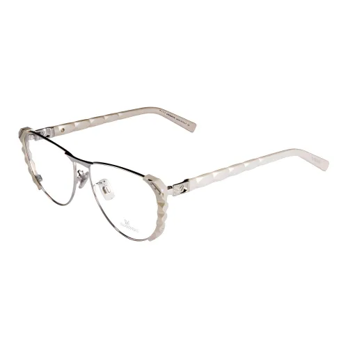 Swarovski Пластина And Металл Кристалл Нерегулярная форма Оправа для очков Унисекс Белый