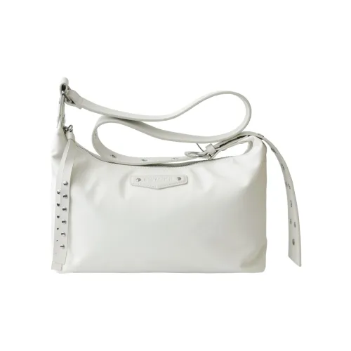 NOX ACTION Нейлон с коровьей кожей Сумка через плечо Стандартная Женская Слоновой кости Белый Премиум Черный