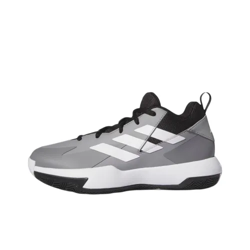 Adidas Cross Em Up Select Slip-resistant Abrasion-resistant MID Топ Детские Баскетбольные кроссовки Серый Белый Подростки