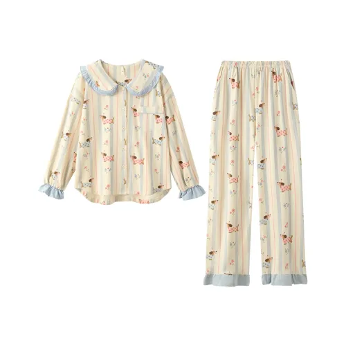 Gongdie Абрикос Женские Пижамные комплекты