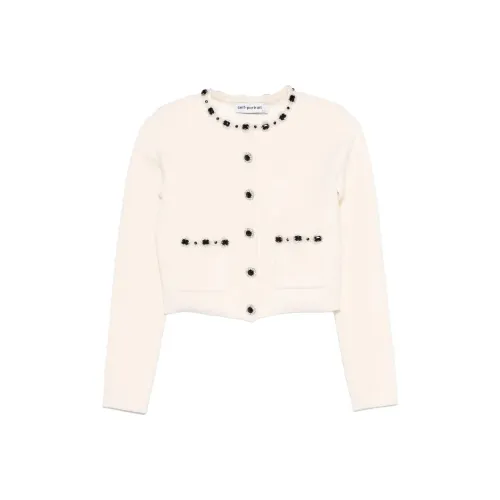 Self Portrait Трикотаж Женский Светлый Бежевый