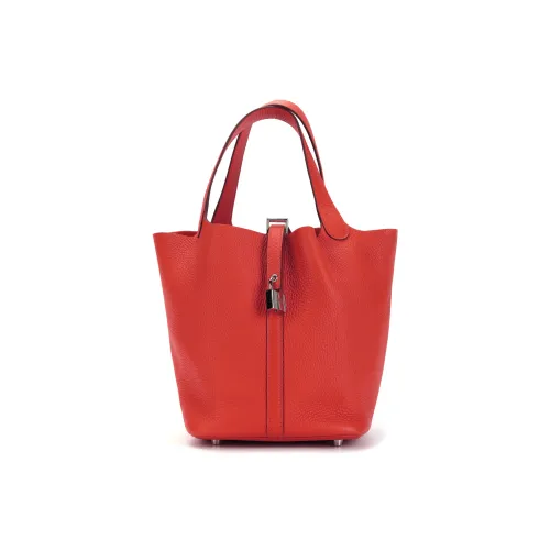 HERMES Picotin Lock Clemence Bullock Кожа Корзина Сумка Сумка-ведро Сумка 18 Женская Texas Розовая