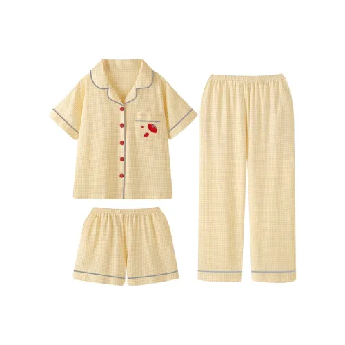 QIAOYUN Пижамный комплект женский желтый