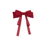 Бордовая лента, пружинная заколка